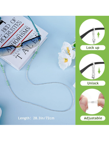 Cadena de Acrílico BILIONE para Gafas Verde 72 cm