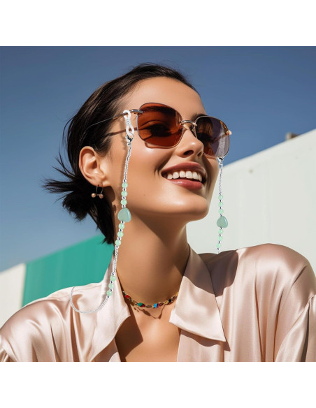 Cadena de Acrílico BILIONE para Gafas Verde 72 cm