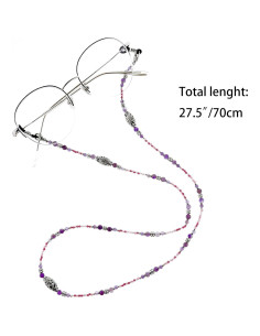 Cadena de Gafas Boho Amatista con Perlas y Ajuste Antideslizante 2