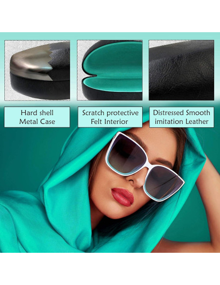 Estuche Duro para Gafas MiEstucheDeGafas Negro/Turquesa