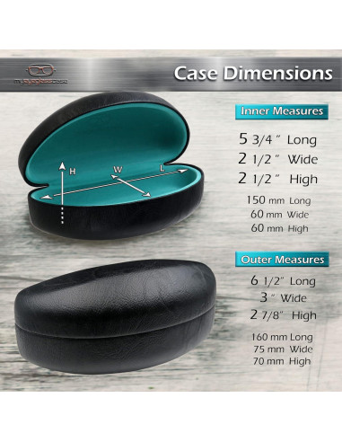 Estuche Duro para Gafas MiEstucheDeGafas Negro/Turquesa
