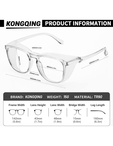 Gafas de Seguridad Konqkin Anti-Niebla para Adultos