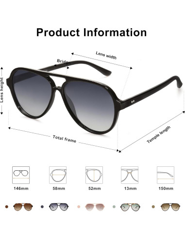 Gafas de sol aviador SOJOS SJ2201 polarizadas UV400