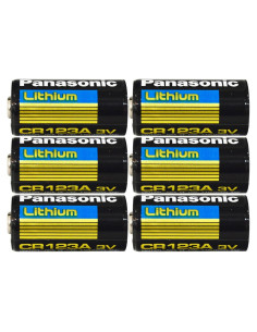 Batería de Litio CR123A 3V Panasonic - Paquete de 6 Unidades