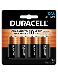 Batería de Litio Duracell CR123A 3V - Paquete de 4 Unidades