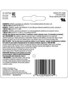 Batería de Litio Duracell CR123A 3V - Paquete de 4 Unidades 2