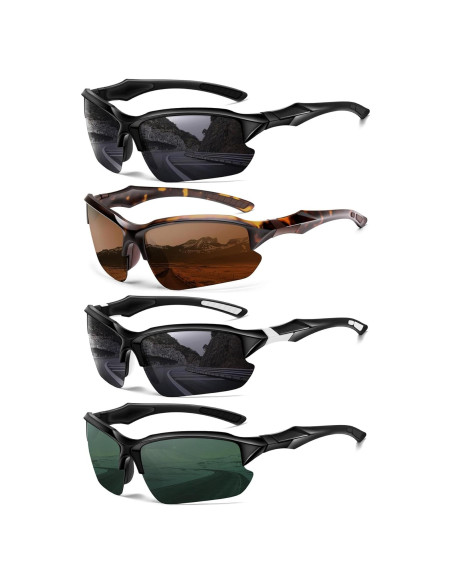 Gafas de sol deportivas DioKiw UV protección hombres 4pcs