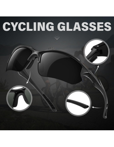 Gafas de sol deportivas DioKiw UV protección hombres 4pcs