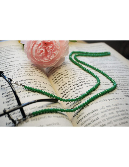 Cadena de Gafas Esmeralda para Mujeres - 75 cm, Diseño Único