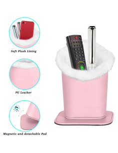 Soporte para Gafas MOSISO Rosa con Base Magnética y Cuero PU 2