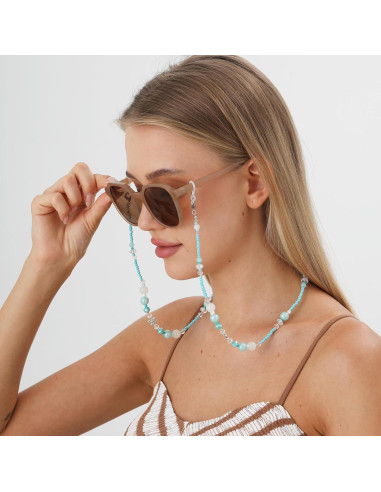 Cadena de Gafas Estilosa para Mujeres - Perlas Ajustables 72 cm