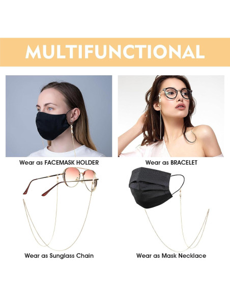 Cadena de Gafas WLLHYF para Mujeres 75 cm Metal Elegante Cadena de Gafas WLLHYF para Mujeres 75 cm Metal Elegante