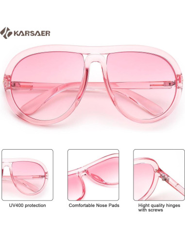 Gafas de sol aviador Karsaer unisex 60mm protección UV