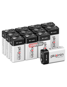 Baterías Alcalinas 9V PKUNIN Paquete de 12 Larga Duración
