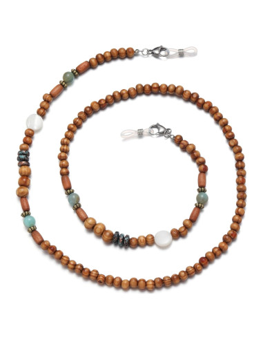 Cadena de Gafas GIOLOYS de Madera Hecha a Mano 69.85 cm