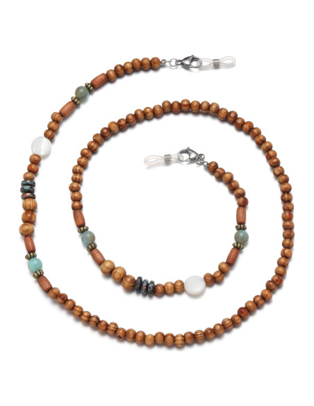 Cadena de Gafas GIOLOYS de Madera Hecha a Mano 69.85 cm