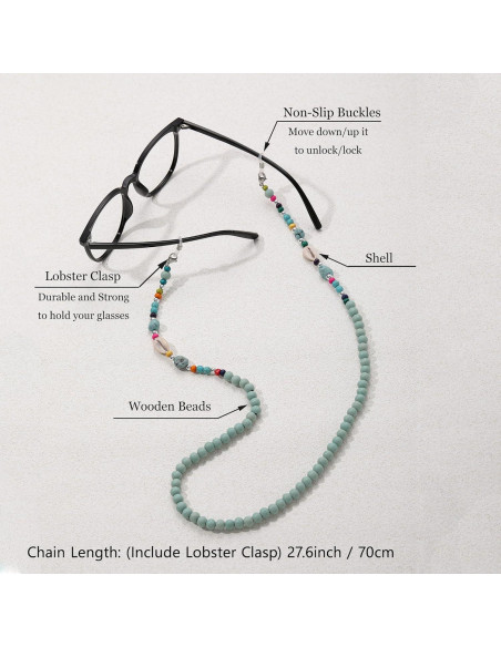 Cadena de Gafas GIOLOYS de Madera Hecha a Mano 69.85 cm