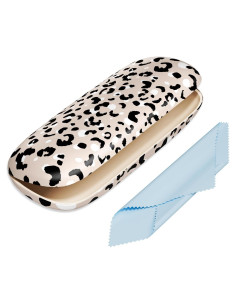 Estuche Duro para Gafas Leopardo con Paño de Limpieza