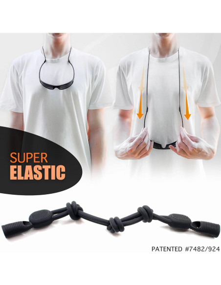 Soporte para Gafas SIGONNA Correa Ajustable Silicona Negra Soporte para Gafas SIGONNA Correa Ajustable Silicona Negra