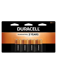 Baterías Alcalinas Duracell Coppertop 9V - Paquete de 4 Unidades