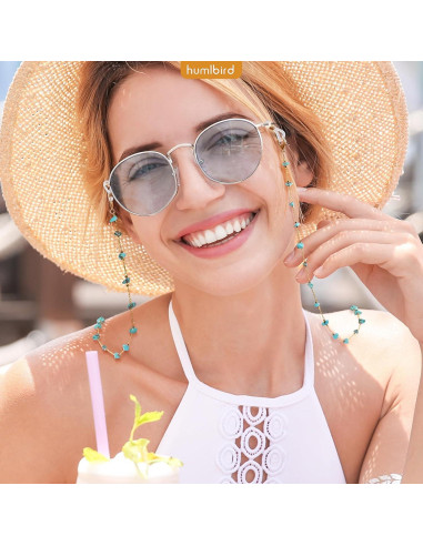 Cadena de Gafas Humlbird para Mujeres - 66 cm, Cristal Natural