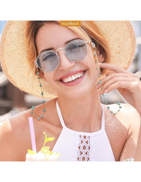 Cadena de Gafas Humlbird para Mujeres - 66 cm, Cristal Natural Cadena de Gafas Humlbird para Mujeres - 66 cm, Cristal Natural