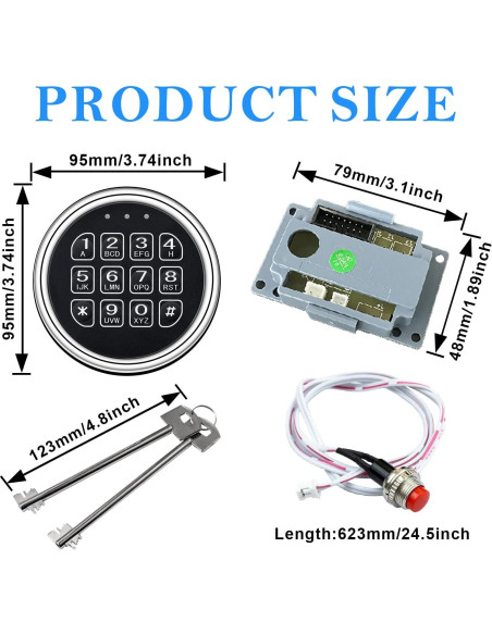 Cerradura de Caja Fuerte Electrónica WAH YUE HING Cromada Cerradura de Caja Fuerte Electrónica WAH YUE HING Cromada