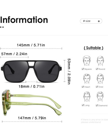 Gafas de sol KIMORN Vision Retro Oversize UV400 para Mujeres