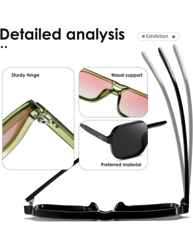 Gafas de sol KIMORN Vision Retro Oversize UV400 para Mujeres