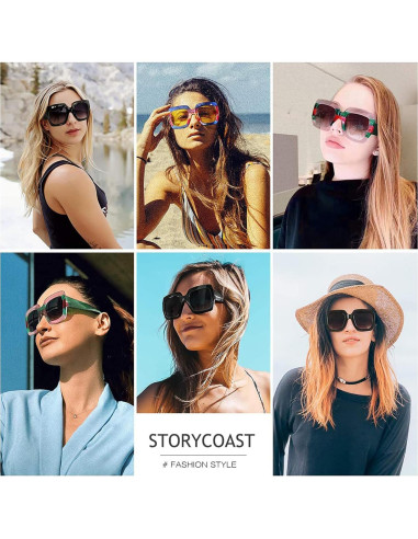Gafas de sol cuadradas STORYCOAST UV400 para mujer