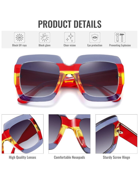 Gafas de sol cuadradas STORYCOAST UV400 para mujeres