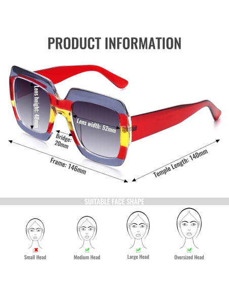 Gafas de sol cuadradas STORYCOAST UV400 para mujeres