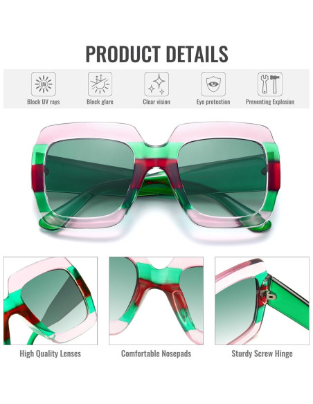 Gafas de sol cuadradas STORYCOAST UV400 para mujer