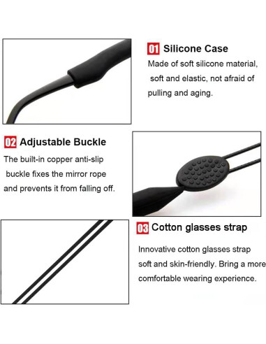 Correa de Gafas Junsika Ajustable para Hombres y Mujeres