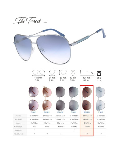 Gafas de Sol Fresco UV400 para Mujeres L161 Plata