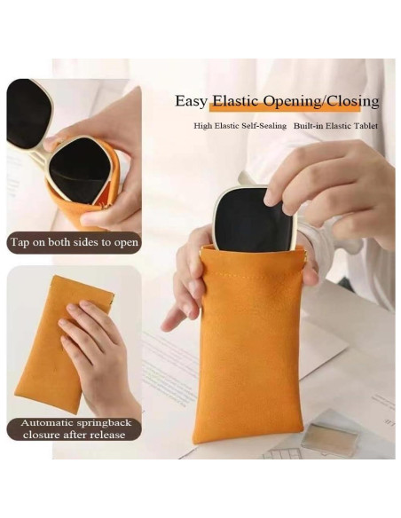 Paquete de 4 estuches de gafas de cuero suave - Negro, Rosa, Blanco Paquete de 4 estuches de gafas de cuero suave - Negro, Rosa, Blanco