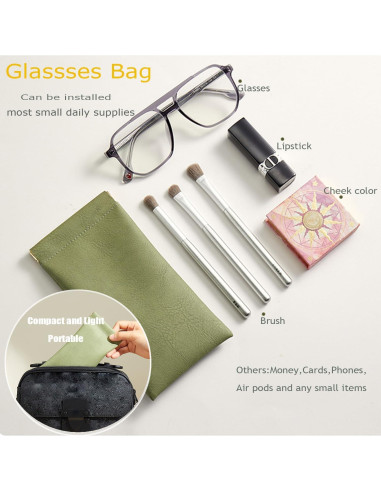 Paquete de 4 estuches de gafas de cuero suave - Negro, Rosa, Blanco