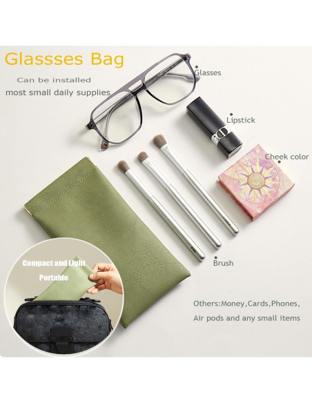 Paquete de 4 estuches de gafas de cuero suave - Negro, Rosa, Blanco Paquete de 4 estuches de gafas de cuero suave - Negro, Rosa, Blanco