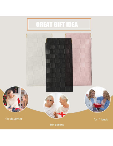 Paquete de 4 estuches de gafas de cuero suave - Negro, Rosa, Blanco