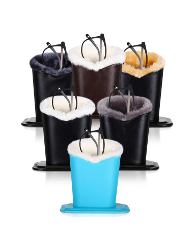 Soporte de Gafas Weewooday 6 Piezas Cuero y Felpa