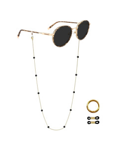 Cadena de Gafas de Piedra Obsidiana 73.66 cm - CIOKOL
