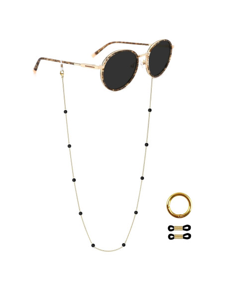 Cadena de Gafas de Piedra Obsidiana 73.66 cm - CIOKOL