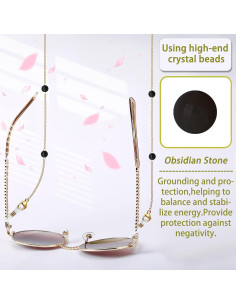 Cadena de Gafas de Piedra Obsidiana 73.66 cm - CIOKOL 2