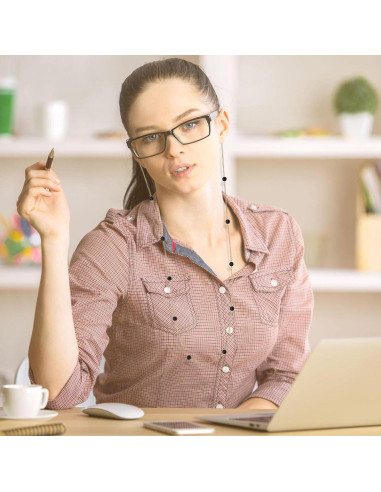 Cadena de Gafas de Piedra Obsidiana 73.66 cm - CIOKOL