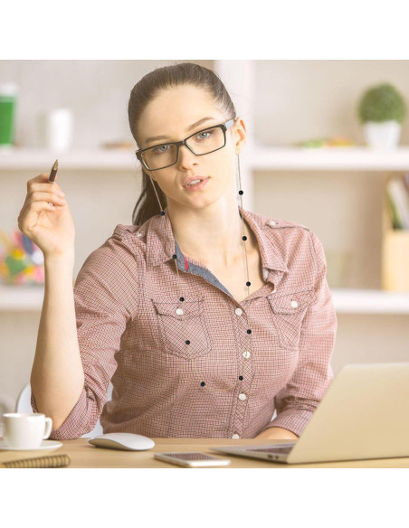 Cadena de Gafas de Piedra Obsidiana 73.66 cm - CIOKOL