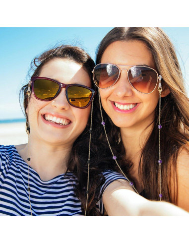 Cadena de Gafas de Piedra Obsidiana 73.66 cm - CIOKOL