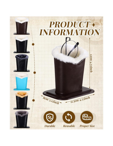 Soporte de Gafas Weewooday 6 Piezas Cuero y Felpa