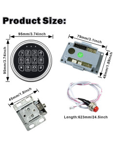 Cerradura de Seguridad Electrónica LEMOORE 020SL Teclado Zinc 2