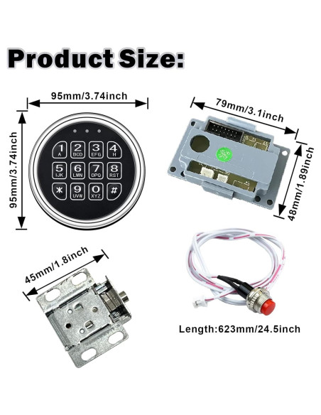 Cerradura de Seguridad Electrónica LEMOORE 020SL Teclado Zinc