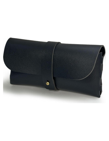 Bolsa de almacenamiento para gafas de cuero unisex negra